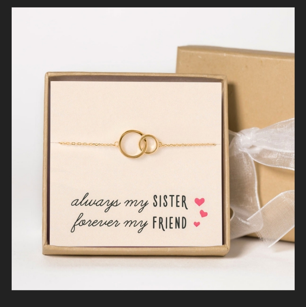 Sister gold bracelet gift SET